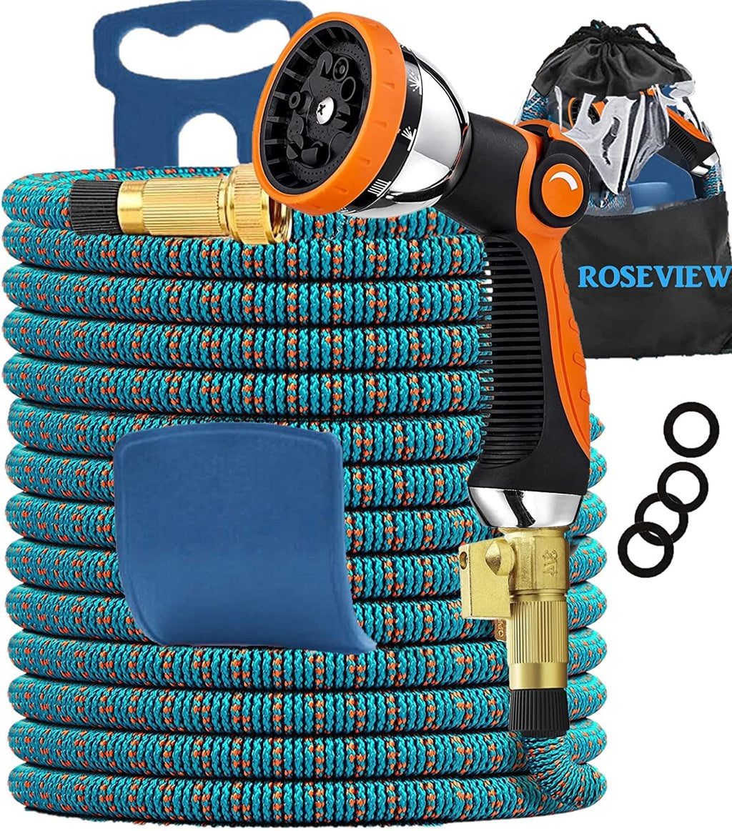 Garden Hose Expandable 75ft 100ft 150ft  Expanding  75 feet 100 foot 150 (CA, BlueOrange)