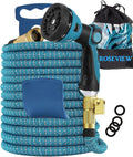 Garden Hose Expandable 75ft 100ft 150ft Expanding 75 feet 100 foot 150 ft (CA, SkyBlue)